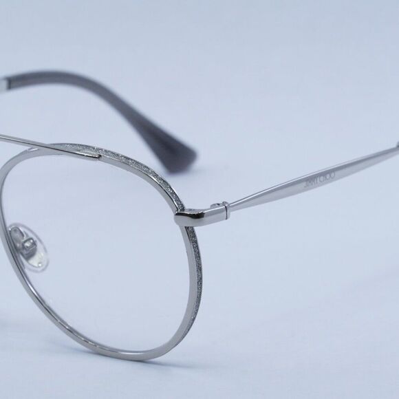 Jimmy Choo JC230 0YB7 00 Eyeglasses Silver 51mm Round Frame - Picture 2 of 9